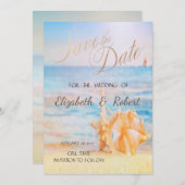 Strand, Seastar, Seashell Save the Date (Vorne/Hinten)