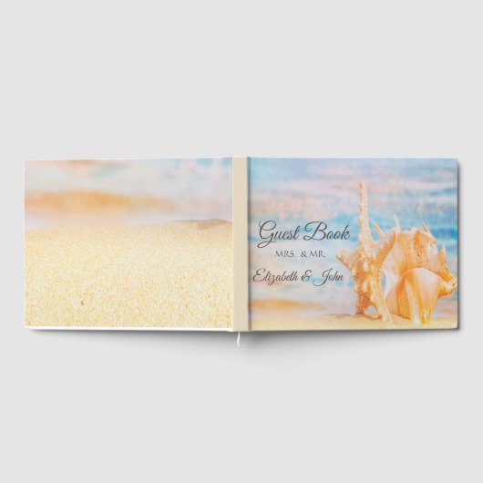 Strand, Seastar, Seashell Wedding Gästebuch (Voll)