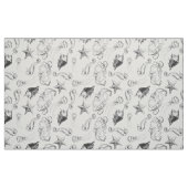 Strand-Seeozean-Thema-Schwarzweiss-Tinte Stoff (Fat Quarter (45,7 x 55,9 cm))