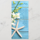 Strand-Seestern-Hochzeitsprogramme mit Orchideen-B Programm (Rückseite)