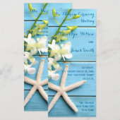 Strand-Seestern-Hochzeitsprogramme mit Orchideen-B Programm (Vorne/Hinten)