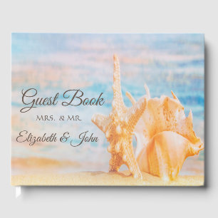 Strand, Seestern, Muschel Hochzeit Gästebuch