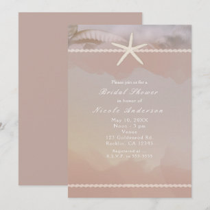 Strand Seestern Taupe Beige Elegante Einladungen