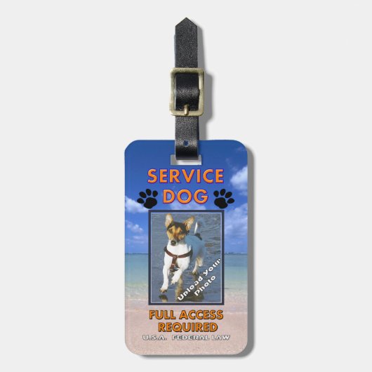 Strand-Service-HundeFoto Identifikation Gepäckanhänger (Vorderseite vertikal)