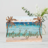 Strand sind Sie meine Trauzeuginantragkarte Dankeskarte (Stehend Vorderseite)