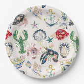 Strand soirée Küstenmuster Pappteller (Vorderseite)