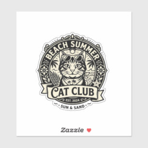 Strand Sommer Katze Lustige Katze Grafik - Strand Aufkleber