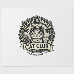 Strand Sommer Katze Lustige Katze Grafik - Strand Geschenkpapier