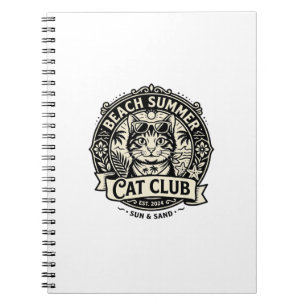 Strand Sommer Katze Lustige Katze Grafik - Strand Notizblock