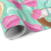 Strand Sommer Muster Geschenkpapier (Rolleneckpunkt)