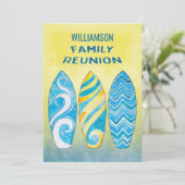 Strand-Sommer-Spaß-Familien-Wiedersehen-Picknick Einladung (Stehend Vorderseite)