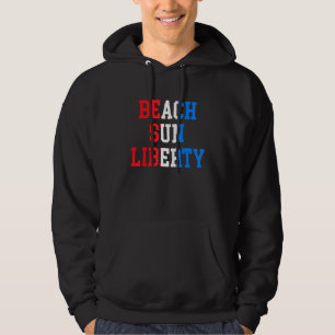 Strand Sonne Freiheit Feiern mit Rot Weiß und Blau Hoodie