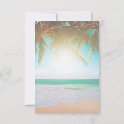 Strand, Sonne, Palm, String Lights UAWG Einladung (Rückseite)