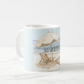 Strand Sonnenschirm Ozean Meer Sand Gelassenheit Kaffeetasse (Vorderseite Links)