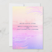 Strand Sonnenuntergang Brauntönen Pastellrosa Filt Einladung (Rückseite)