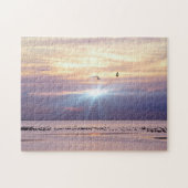 Strand Sonnenuntergang Bucht mit Vögel Puzzle (Horizontal)