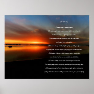 Strand Sonnenuntergang Der neue Tag Poster