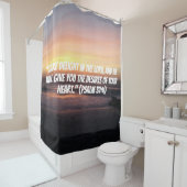 Strand-Sonnenuntergang-Druck-christliches Duschvorhang (Beispiel)