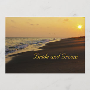Strand-Sonnenuntergang-Hochzeits-Einladung Einladung