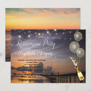 Strand, Sonnenuntergang, Luftballons, Wein Rentner Einladung