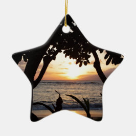 Strand-Sonnenuntergang Mauis Hawaii Keramikornament