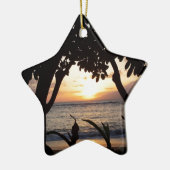 Strand-Sonnenuntergang Mauis Hawaii Keramikornament (Links)