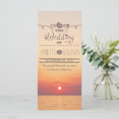Strand-Sonnenuntergang-Meeres-Hochzeitsprogrammkar Programm (Stehend Vorderseite)
