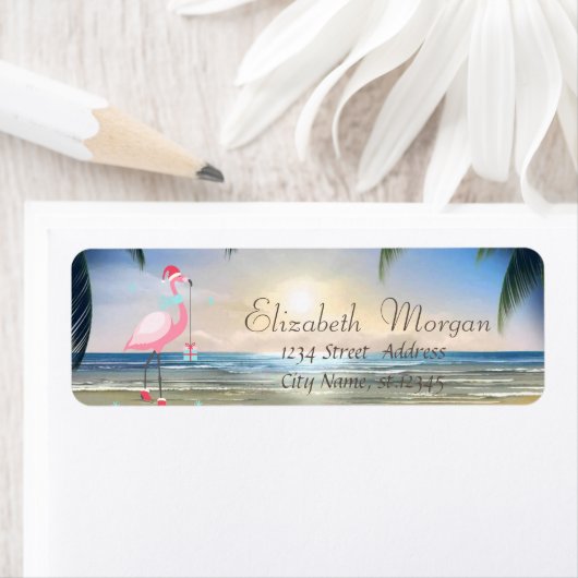 Strand, Sonnenuntergang, Palmen, rosa Flamingo Wei (Insitu)