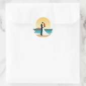 Strand Sonnenuntergang Romantik Sticker (Tasche)