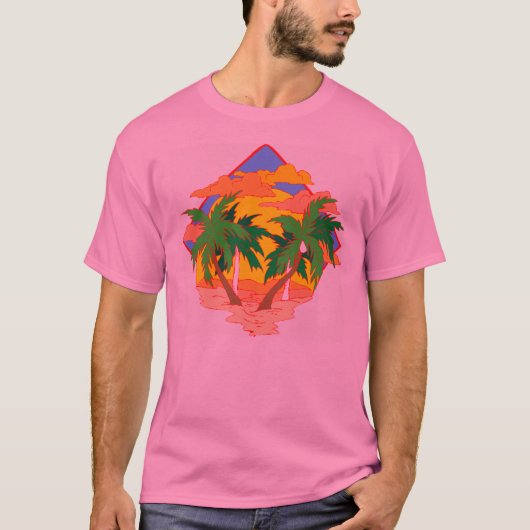 Strand-Sonnenuntergang T-Shirt (Vorderseite)