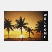 Strand-Sonnenuntergang-und Palme-Tür-Matte Fußmatte (Vorderseite)