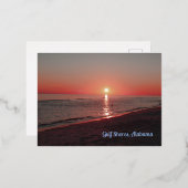 Strand Sonnenuntergang Wasser Sand Folien Feiertagspostkarte (Vorderseite/Rückseite)
