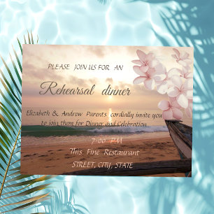 Strand Sonnenuntergangs-Hochzeit, Plumeria Probees Einladung