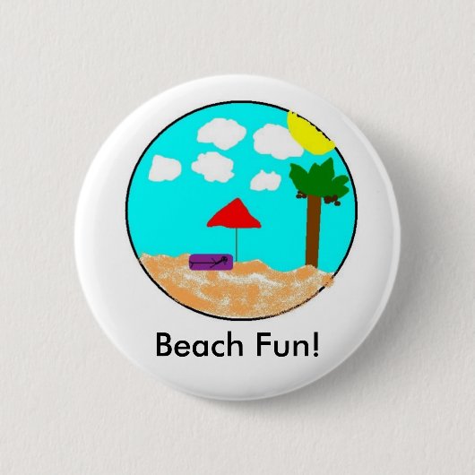Strand-Spaß! Button (Vorderseite)