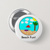 Strand-Spaß! Button (Vorne & Hinten)