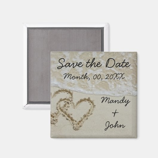 Strand speichern Datum Magnet (Vorderseite/Rückseite)