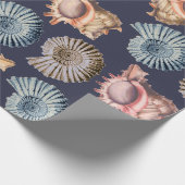 Strand Spiral Seashells & Conch Muscheln Küste Geschenkpapier (Ecke)