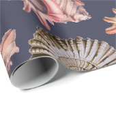 Strand Spiral Seashells & Conch Muscheln Küste Geschenkpapier (Rolleneckpunkt)