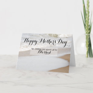 Strand - Sprichwörter 31:28 Bibel Verses Mütter Ta Karte