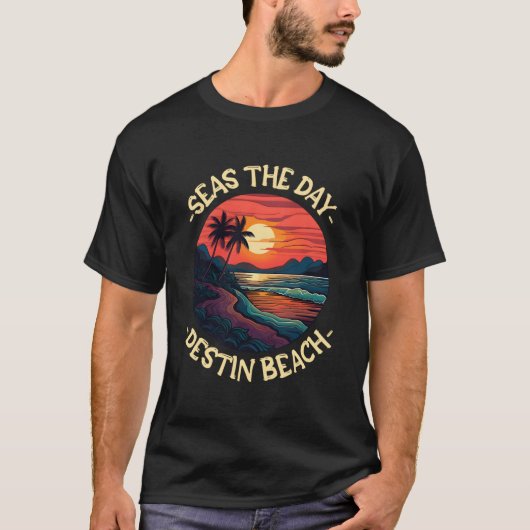 Strand Sprüche Destin Beach T-Shirt (Vorderseite)
