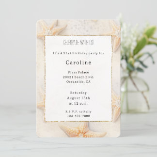 Strand Starfish Geburtstag Einladung