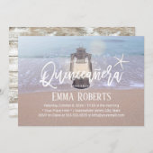 Strand Starfish & Lantern Quinceanera 15 Geburtsta Einladung (Vorne/Hinten)