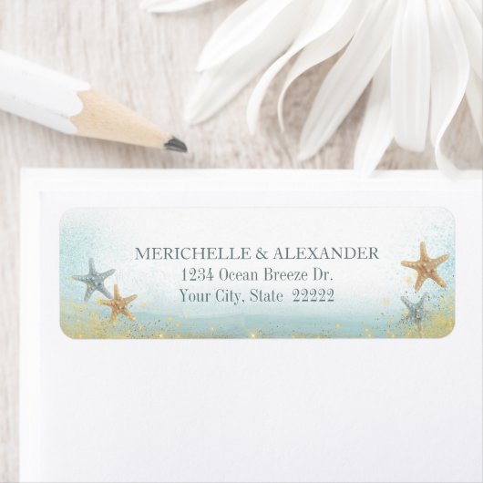 Strand Starfish Ocean Sand Nautische Rücksendeadre (Insitu)