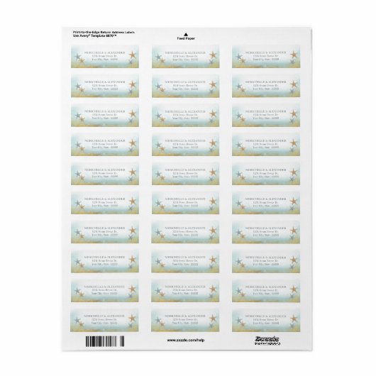 Strand Starfish Ocean Sand Nautische Rücksendeadre (Vorne)