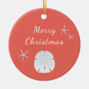 Strand Starfish Sand Dollar Pfirsichwein Keramik Ornament