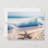 Strand Starfish Sand Waves Einladung (Rückseite)
