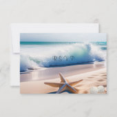 Strand Starfish Sand Waves RSVP Karte (Vorderseite)