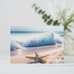 Strand Starfish Sand Waves RSVP Karte