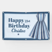 Strand Streifen-Feier Geburtstag Banner (Horizontal)