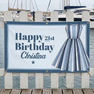 Strand Streifen-Feier Geburtstag Banner
